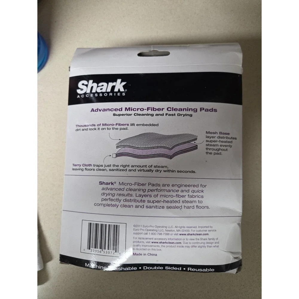 NEW Genuine Shark Steam Pocket Mop Rectangle Cleaning Pads OEM Micro-Fiber